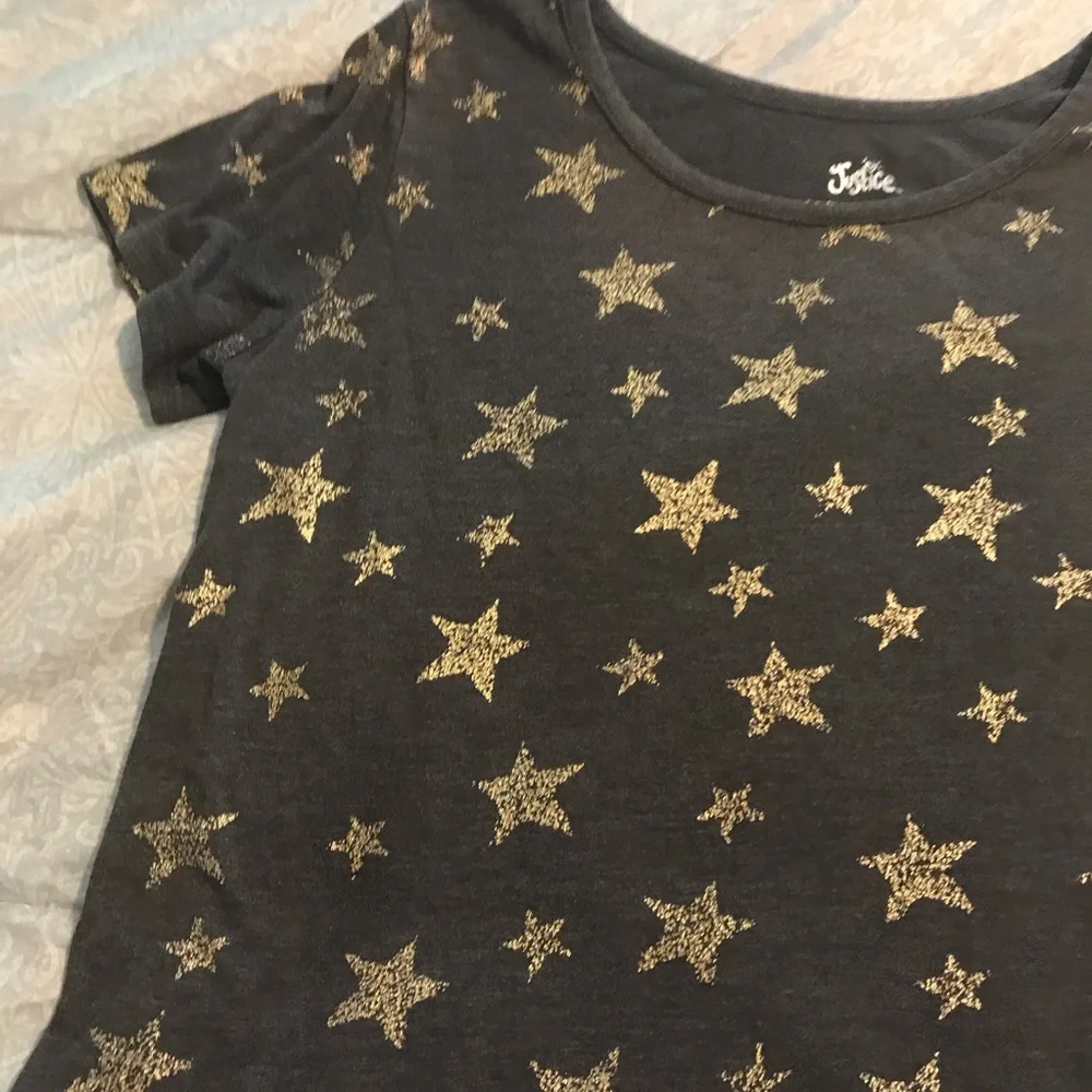 Justice Girl’s Dark Gray Gold Distressed Size L